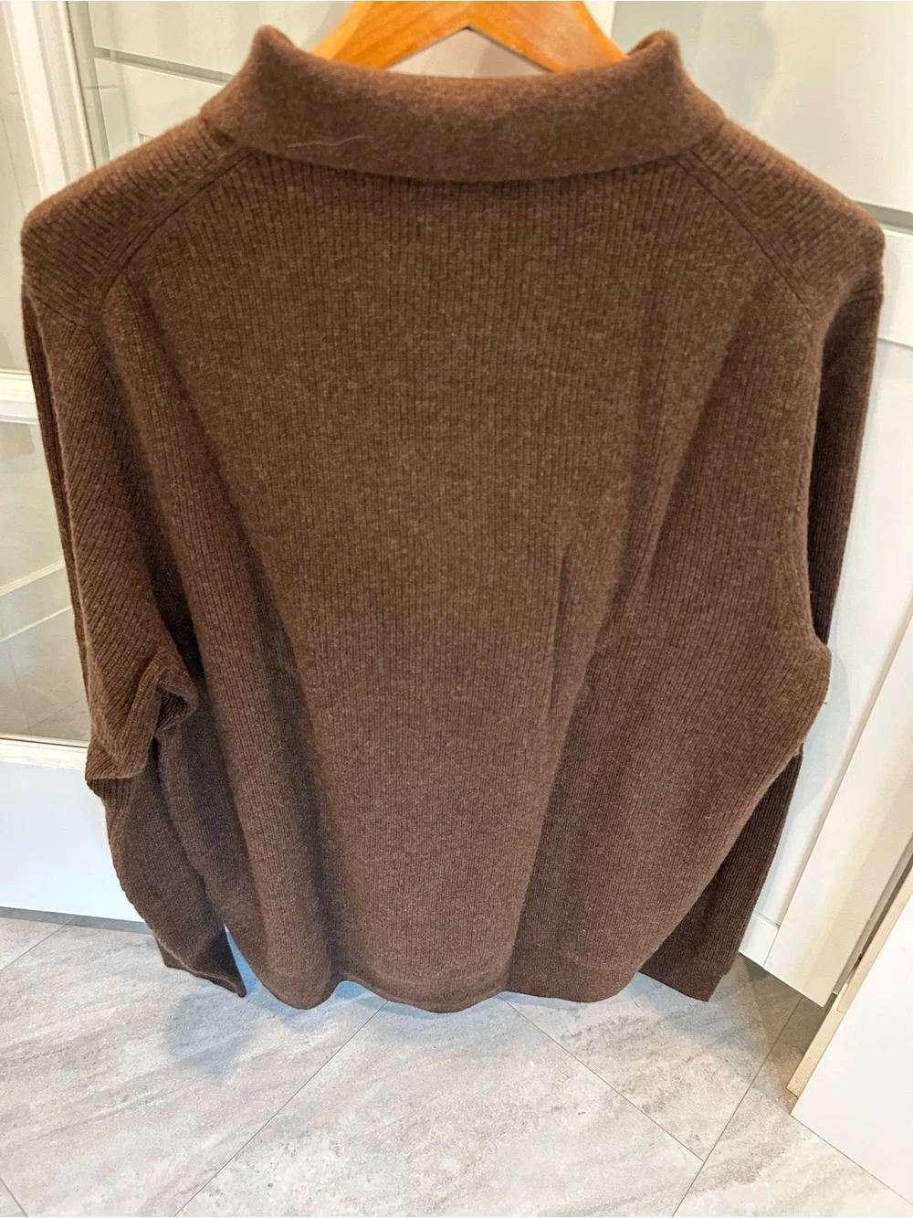 J.Crew 100% Cashmere Ribbed Knit Long Sleeve Polo Sweater Size L